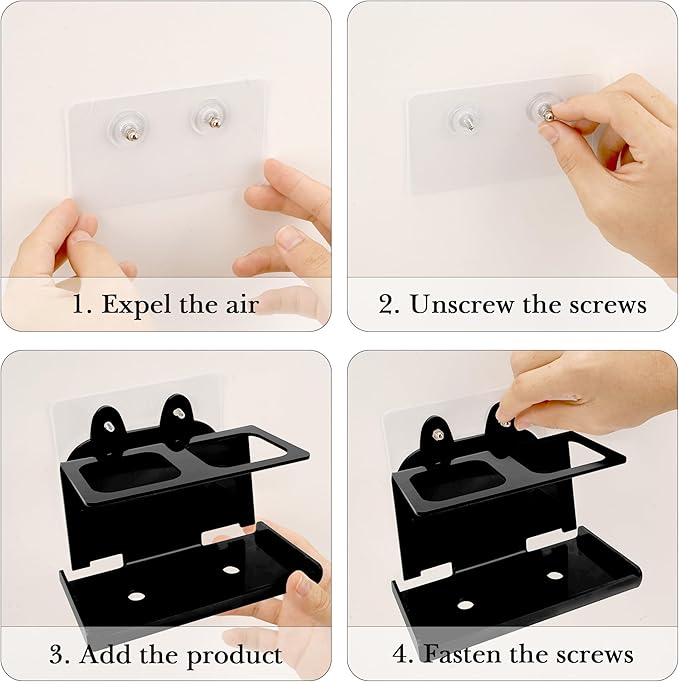 Electric Toothbrush Holder Wall Mounted, Electric Toothbrush Cord Organizer Holds 2 Chargers, Self Adhesive Electric Toothbrush Stand for Bathroom, Medicine Cabinet, Dorm(Grey)