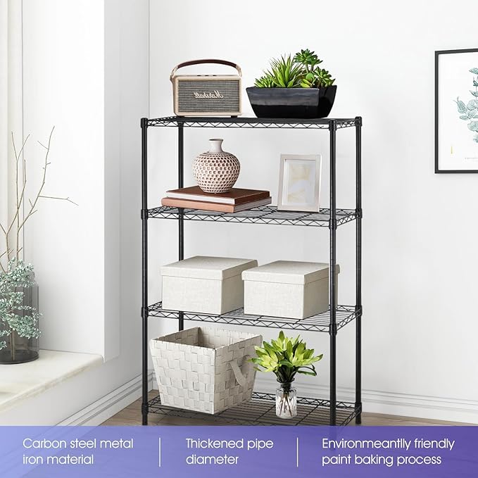 Heavy Duty 4-Tier Wire Shelving Unit – NSF Certified Adjustable Metal Storage Rack for Kitchen, Garage, Pantry – 1000 lbs Capacity – 36" W x 14" D x 54" H ﻿