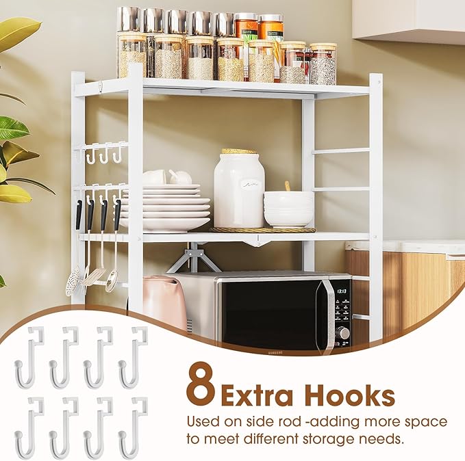 4-Tier Folding Metal Storage Shelf with Wheels & Hooks, Heavy Duty No-Assembly Collapsible Utility Rack for Kitchen, Garage, Office, Living Room – 600 lbs Capacity(White, 4-Tier)