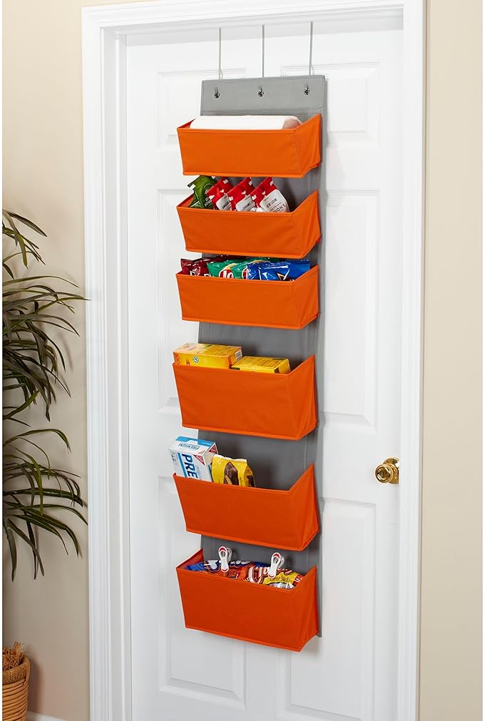 Household Essentials 2168-1 Over-the- Over-the-Door Organizer, Orange