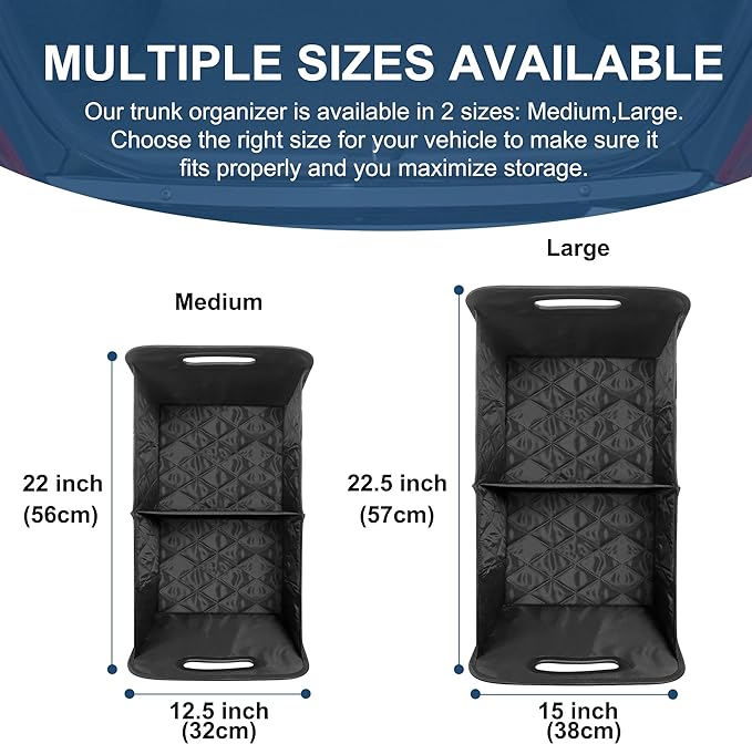 Deosk Car Trunk Organizer for SUVs, Cars and Trucks with 6 Big Pockets, Waterproof Polyester Storage Box