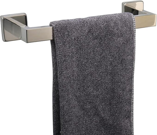 TocTen Bath Towel Rack - Square Base Thicken SUS304 Stainless Steel Towel Bar for Bathroom, Bathroom Accessories Towel Rod Heavy Duty Wall Mounted Towel Holder. (Chrome, 12)