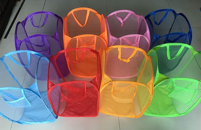DurReus Foldable Clothes Baskets Laundry Sorters Baby Storage Bin Kids Hamper for Toys,Stray Socks,Dish Cloths,Small Garments,Sky Blue