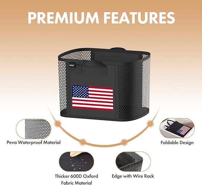 NPET 27L Laundry Basket Collapsible Laundry Hamper with PEVA Waterproof Material Clothes Bag Storage Basket Bin for Laundry,Bedroom and Domitory