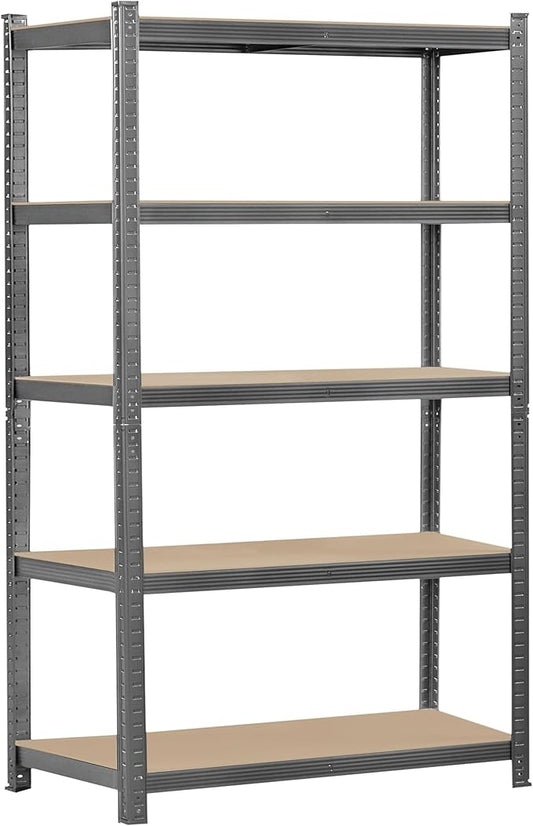 Topeakmart 5-Tier Garage Storage Shelving Unit Adjustable Metal Shelves Heavy Duty Utility Shelves Storage Racks-Dark Gray, 35.5 x 16 x 71 Inch