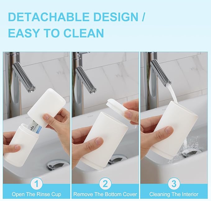 Travel Toothbrush and Toothpaste Case,Portable White Tooth Brush Holder,Large Toothbrush Container with Mouthwash Cup,2 in 1 Toothbrush Organizer for Traveling,Camping,School,Home -2PCS