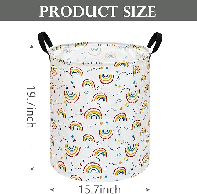 Round Laundry Hamper Storage Basket Fabric Material Storage Hamper Organization Basket, Storage Bin, Gift Box with Handles for Room