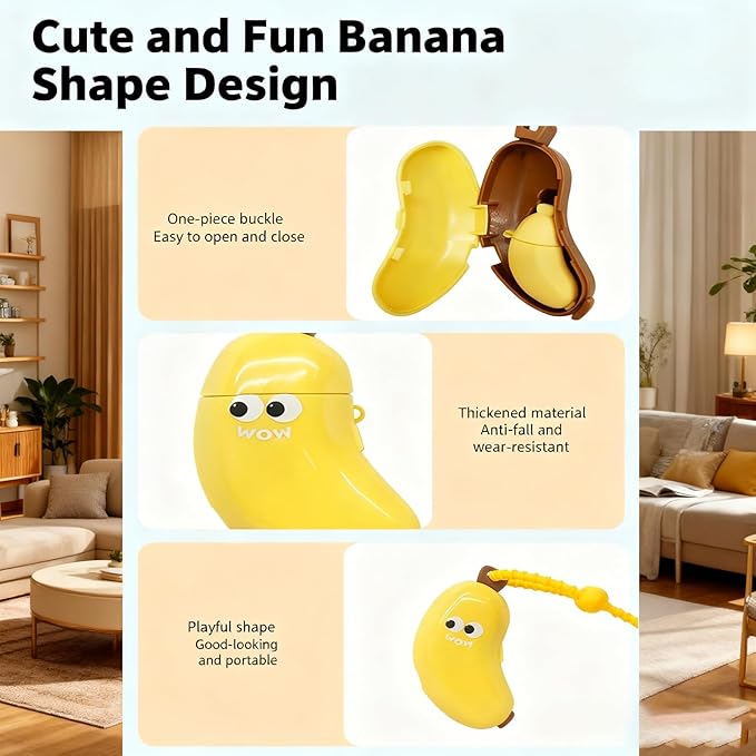 2PCS Banana Toothbrush Head Cover - Travel Toothbrush Protector with Toothpaste Case, Portable Reusable Organizer for Electric & Manual Toothbrushes, Fruit Design, Home & Travel Use