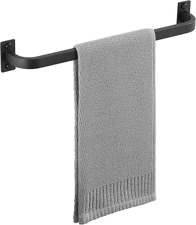 Mooche Bathroom Towel Bar, 16 inch Towel Racks for Bathroom Wall Mounted, SUS304 Stainless Steel Heavy Duty Towel Holder Bathroom Accessories Modern Home Decor, Matte Black Finished