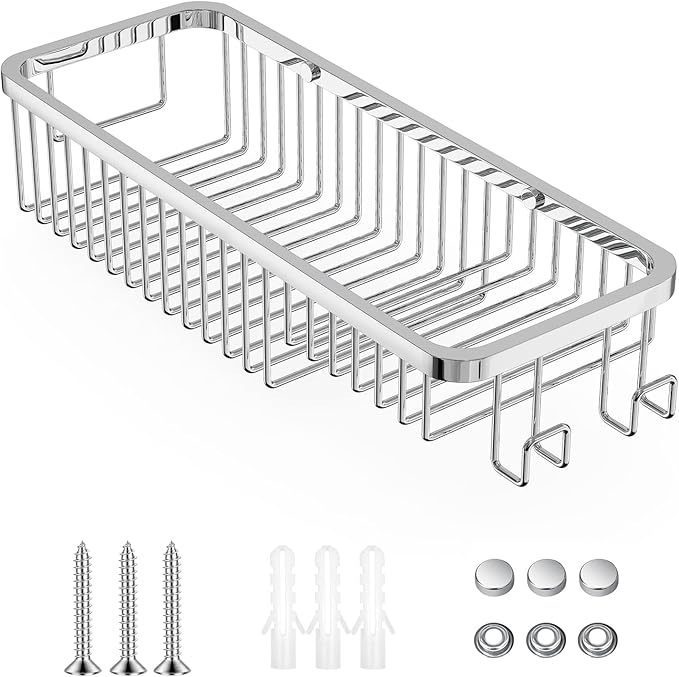 Corner Shower Caddy Basket - 304 Stainless Steel Corner Storage Rack,Organizer Wall Mounted Basket,Washbasin shelf Suitable For Bathroom & Kitchen-Long Basket