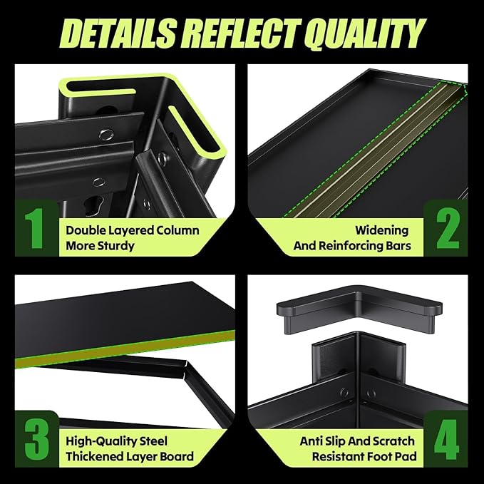 46" W Garage Shelving Units Garage Storage Shelves 5T Metal Shelf Heavy Duty Shelving Unit Adjutable Industrial Utility Shelf Storage Rack for Warehouse, Basement,72" H*46" W*20" D,2pack
