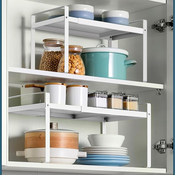 HUIJIN Household expandable shelves, storage racks, desktop seasoning racks, pot racks, corner cabinet storage racks (L13.98*W8.66*H10.24 inch)