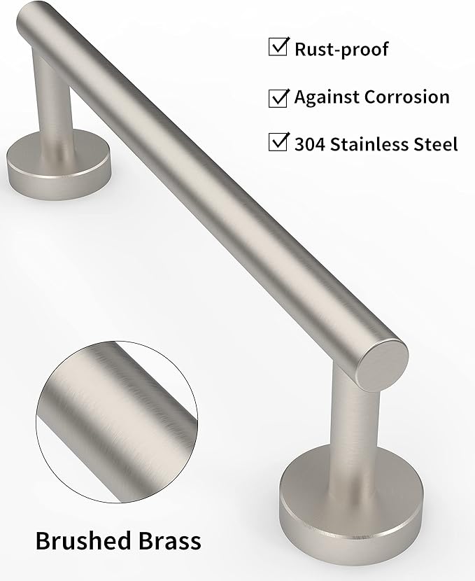 RARXTR 12 Inches Brushed Towel Bar for Bathroom Kitchen Hand Towel Holder Dish Cloths Hanger SUS304 Stainless Steel RUSTPROOF Wall Mount (Brushed Grey 12-inch)