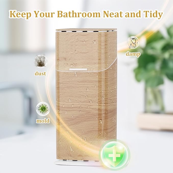 GFWARE Wood Toothbrush Holders - Enclosed Electric Toothbrush Holders for Bathrooms with Cover, Dustproof Toothbrush Holder with Lid, Covered Toothbrush Holder