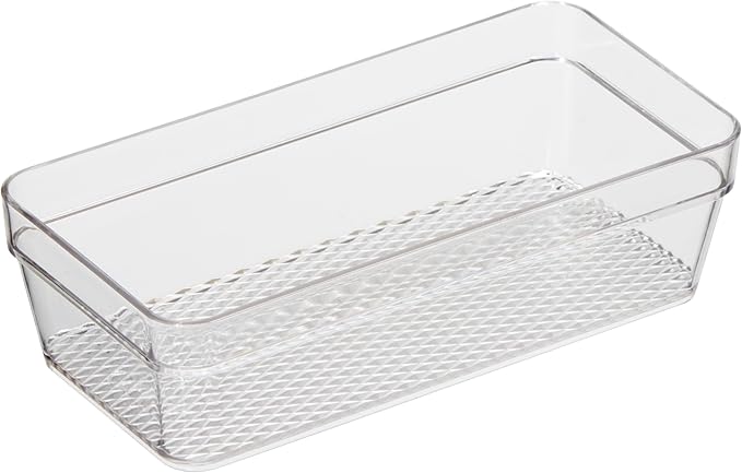 Oggi Clear Drawer Organizer - 3" X 6.25"- Ideal for Organizing Kitchen Drawers, Office, Desk, Silverware, Kitchen Utensils, Cosmetics and Bathrooms