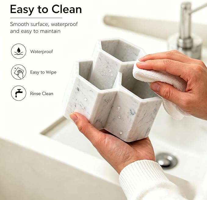 Resin Toothbrush Holders for Bathrooms, Electric Toothbrush and Toothpaste Holder,3 Slots Tooth Brush Organizer for Bathroom Countertop, Shower, Vanity