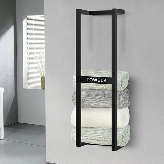 Towel Rack for Rolled Towels, Towel Racks for Bathroom, Wall Mounted 31 inch Bathroom Towel Storage Rack, Bath Towel Holder Wall for Modern Small Space Bathroom Towel Storage