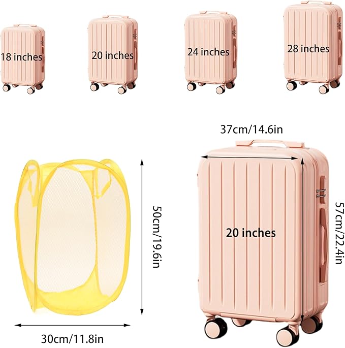 2Pcs Small Laundry Hampers, Folding Popup Mesh Laundry Basket, Collapsible Dirty Clothes Hamper, Portable Mesh Popup Hamper, Ideal for Bedroom, Travel and Home Use (Pink & Yellow)