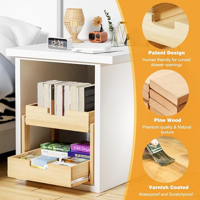 Pull Out Cabinet Organizer, 17''W×21''D Sliding Drawers for Cabinets, 2 Tier Soft Close Slide Out Wooden Pull out Drawers, Base Cabinet Organization for Kitchen, Pantry, Bathroom