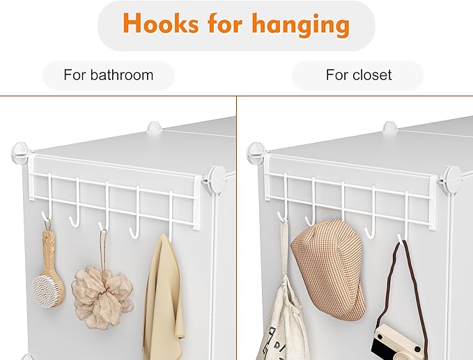 Stackable Closet Organizers and Storage 6 Cube Storage Organizer Closet Organizer for Bathroom Closet Storage for Wardrobe