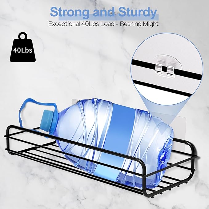 Shower Caddy Adhesive Replacement, 8 Pcs Strong Shower Shelf Adhesive, WaterProof Showers Adhesives Strip, Ad-hesive Hook for Showers, No Drilling for Bathroom Storage Shelve and Kitchen Rack