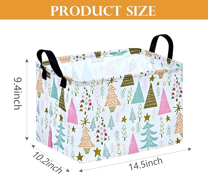 Christmas Baby Storage Basket Nursery Box Laundry Hamper Organization Bins for Toys and Clothes with Handles