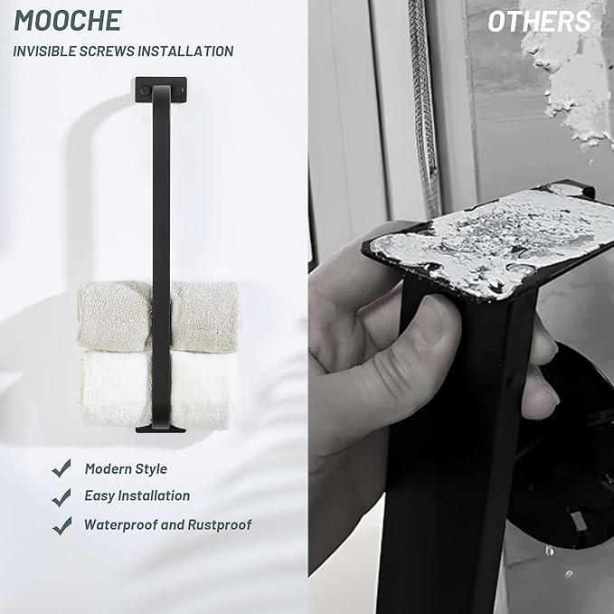 Mooche Bathroom Towel Bar, 32 inch Towel Racks for Bathroom Wall Mounted, SUS304 Stainless Steel Heavy Duty Towel Holder Bathroom Accessories Modern Home Decor, Matte Black Finished
