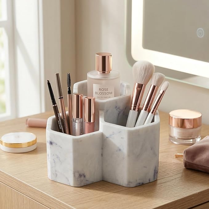Resin Toothbrush Holders for Bathrooms, Electric Toothbrush and Toothpaste Holder,3 Slots Tooth Brush Organizer for Bathroom Countertop, Shower, Vanity