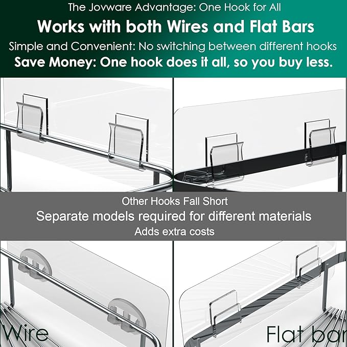 14 Pack Shower Caddy Adhesive Replacement, Strong Adhesive Shower Shelf and Hooks, No Drilling Adhesive for Shower Organizer, Soap Holder, Sponge Holder and Kitchen Rack