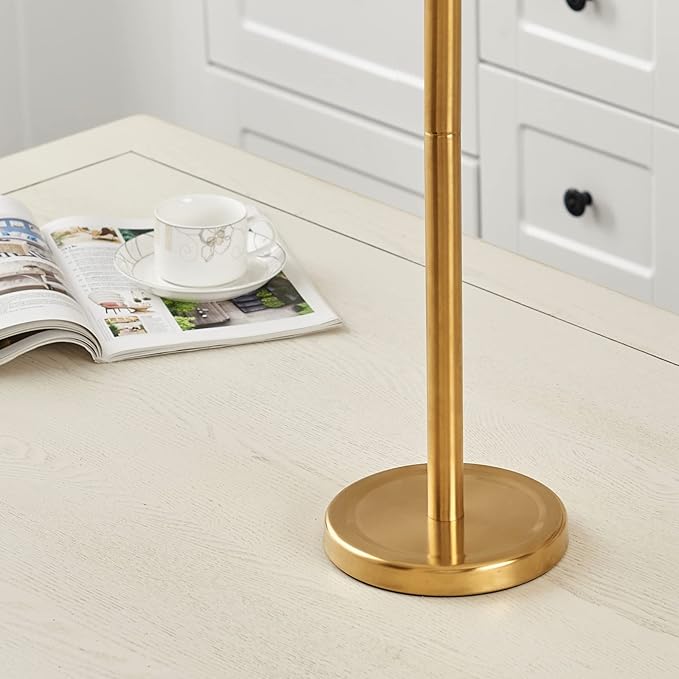 Songtec Gold Toilet Paper Holder Stand, Rust-Proof & Heavy Stainless Steel Base, Sturdy Free Standing for 5 Toilet Paper Rolls Max (Gold)