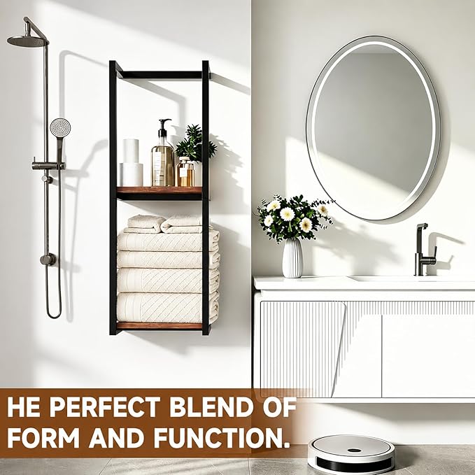 Towel Racks for Bathroom, 2 Tier Wall-Mounted Towel Rack, Home Decor Shelf, Space-Saving Organizer Rack for Household, Bathroom, and Bedroom