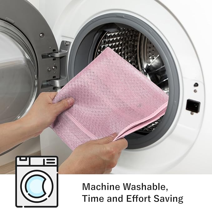 F-color Cruise Essentials 2026 - Mesh Shower Organizer Hanging with 7 Pockets for RV Gym Camping, Quick-Dry Portable Toiletry Bag with Metal Hooks for Bathroom Travel Toiletries, Pink+Pink