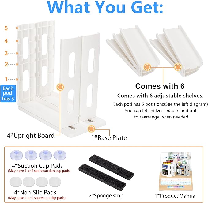 Dutiplus 3-Tier Medicine Organizer Cabinet Storage Rack with Pull-and-Rotate Design for Holding Vitamins, Supplements, Cosmetics 10.82" H x 5.82" W x 10.43" D (Creamy White)
