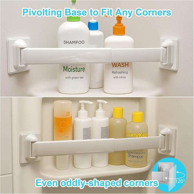 RV Shower Corner Storage Bars 3 Pack, Aluminum Adjustable Camper Shower Shelf Retainer Bars for Bathroom Storage and Organization, RV Essential Accessories for Travel Trailer Inside, 10-15 Inches