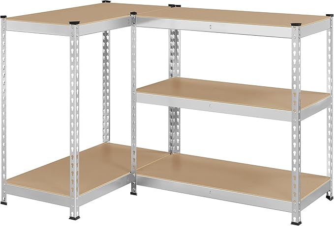 Topeakmart 5-Tier Utility Shelves, Metal Storage Shelves Garage Shelving Unit Adjustable Garage Storage Shelves Storage Racks Heavy Duty Shed Shelving- Silver, 35.5 x 17.5 x 72 Inch