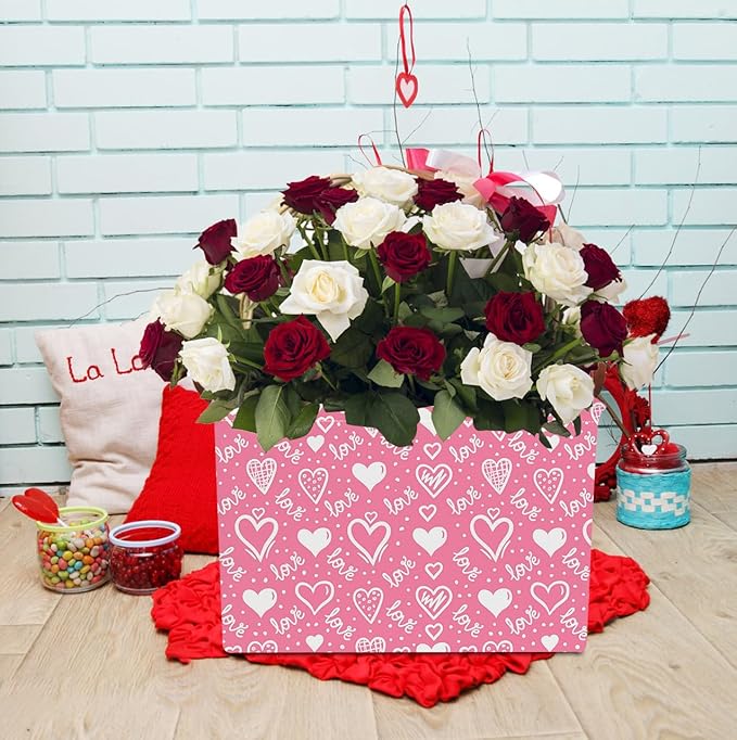 NTAOHAMPER Children's Day Gifts Love Heart Fabric Storage Basket Empty with Handles, Books Box, Baby Shower Baptism Lovely Storage24L(Lovely Heart)