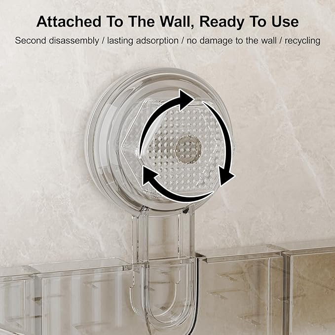 Shower Caddy Suction Cup Corner Bathroom Shower Organizer for Bathroom Storage & Home Decor Kitchen No Drilling Large Capacity Removable and Reusable Shower Shelves for Inside Shower (corner,Clear)