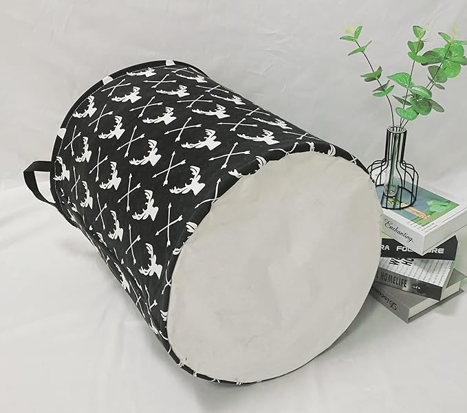 Kids Laundry Hamper Clothes Gift Basket Storage Laundry Baskets Organizer Bin with Handles for Nursery Room (Deer)