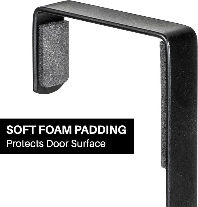 LYNK Professional® Home™ Over the Door Hooks - 18 Hook – Over the Door Coat Rack - Over the Door Hanger - Hanging Towels or Clothes - Bathroom, Bedroom, Laundry Room - Lifetime Ltd. Warranty, Black