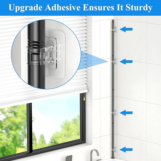HuggieGems Adjustable Corner Shower Caddy Organizer Rack Shelves, Bathroom Shelf Storage, 4 Tier, Black, 2 Ways of Installation