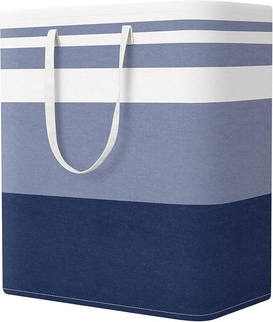 StorageRight Laundry Basket Hamper Large Collapsible Laundry Hamper with Easy Carry Handles，Freestanding Clothes Hampers for Laundry, Bedroom, Dorm, Clothes, Towels, 100L, Gradient Blue
