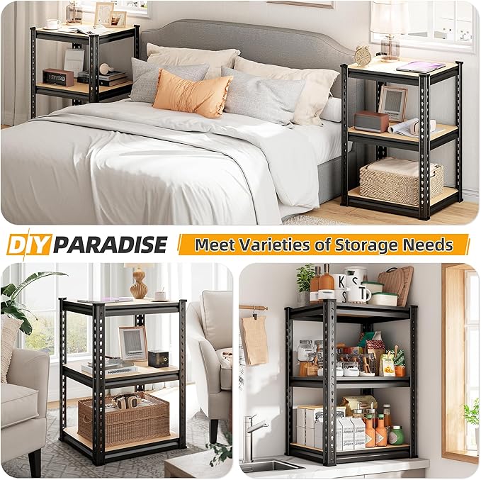 REIBII Storage Shelves 6 Tier Garage Shelving, Adjustable Shelving Units Loads 2256LBS, Narrow Shelves Units and Storage for Kitchen, Pantry, Garage, Closet, Basement, 16" W x 16" D x 72.2" H