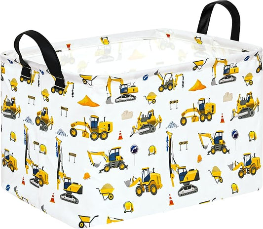 Baby Storage Basket Nursery Box Laundry Hamper Organization Bins for Toys and Clothes with Handles (Vehicle)