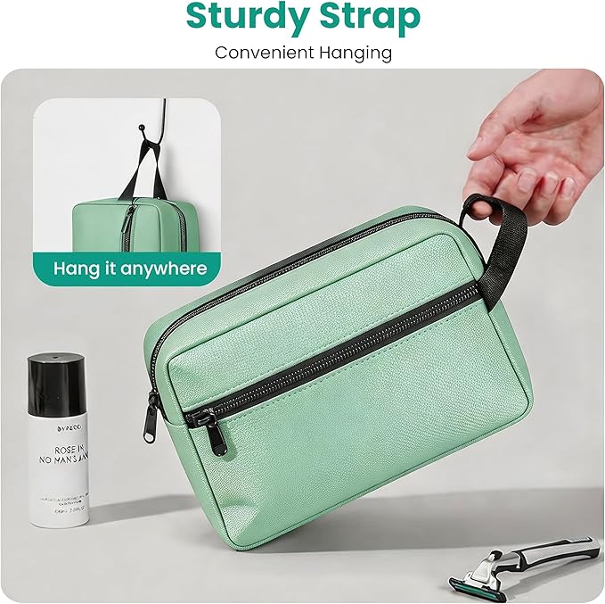 Travel Toiletry bag for Women and Men,Small Cosmetic Bag Hanging Lightweight Makeup Bag Small Tool Bag Travel Organizer accessories for Women Men - Avocado Green
