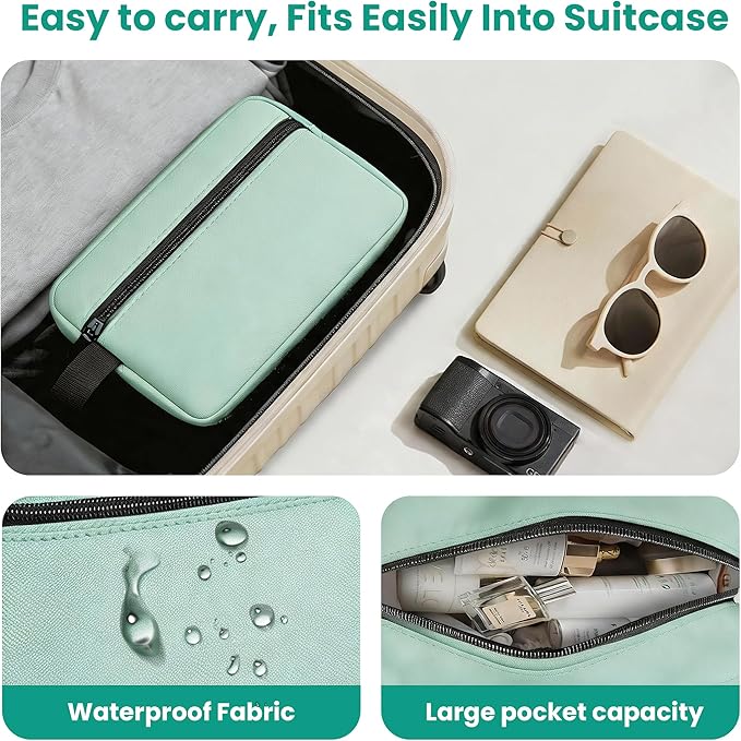 Travel Toiletry bag for Women and Men,Small Cosmetic Bag Hanging Lightweight Makeup Bag Small Tool Bag Travel Organizer accessories for Women Men - Avocado Green