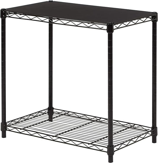Amazon Basics 2-Shelf Stackable Storage, 13.3" D x 23.2" W x 22.2" H, Black