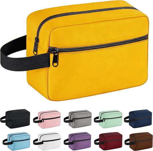 Travel Toiletry bag for Women and Men,Small Cosmetic Bag Hanging Lightweight Makeup Bag Small Tool Bag Travel Organizer accessories for Women Men - Yellow
