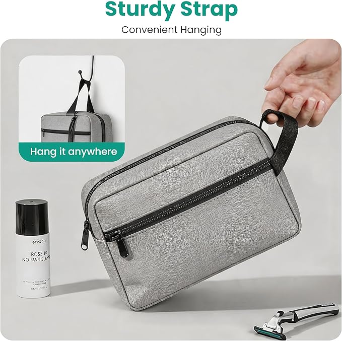 Travel Toiletry bag for Women and Men,Small Cosmetic Bag Hanging Lightweight Makeup Bag Small Tool Bag Travel Organizer accessories for Women Men - Grey