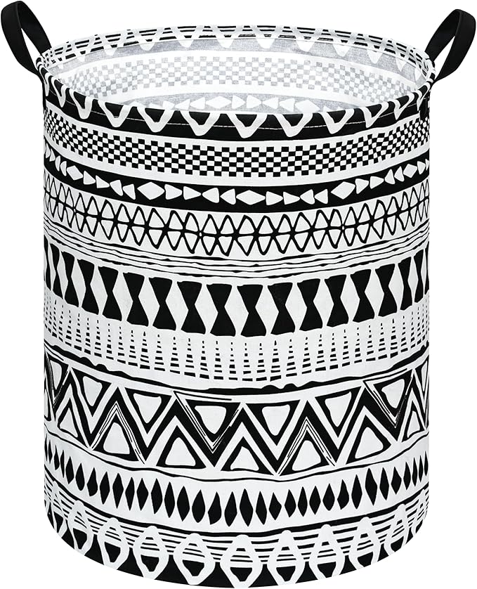 Round Laundry Hamper Storage Basket Fabric Material Storage Hamper Organization Basket, Storage Bin, Gift Box with Handles for Room