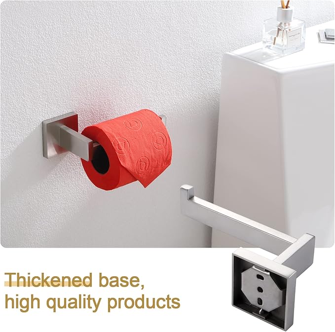 KOKOSIRI Toilet Paper Roll Holder Brushed Nickel Toilet Paper Holder Stainless Steel for Kitchen Bathroom Dispenser Wall Mounted, 2 Pack, B2003BR-P2